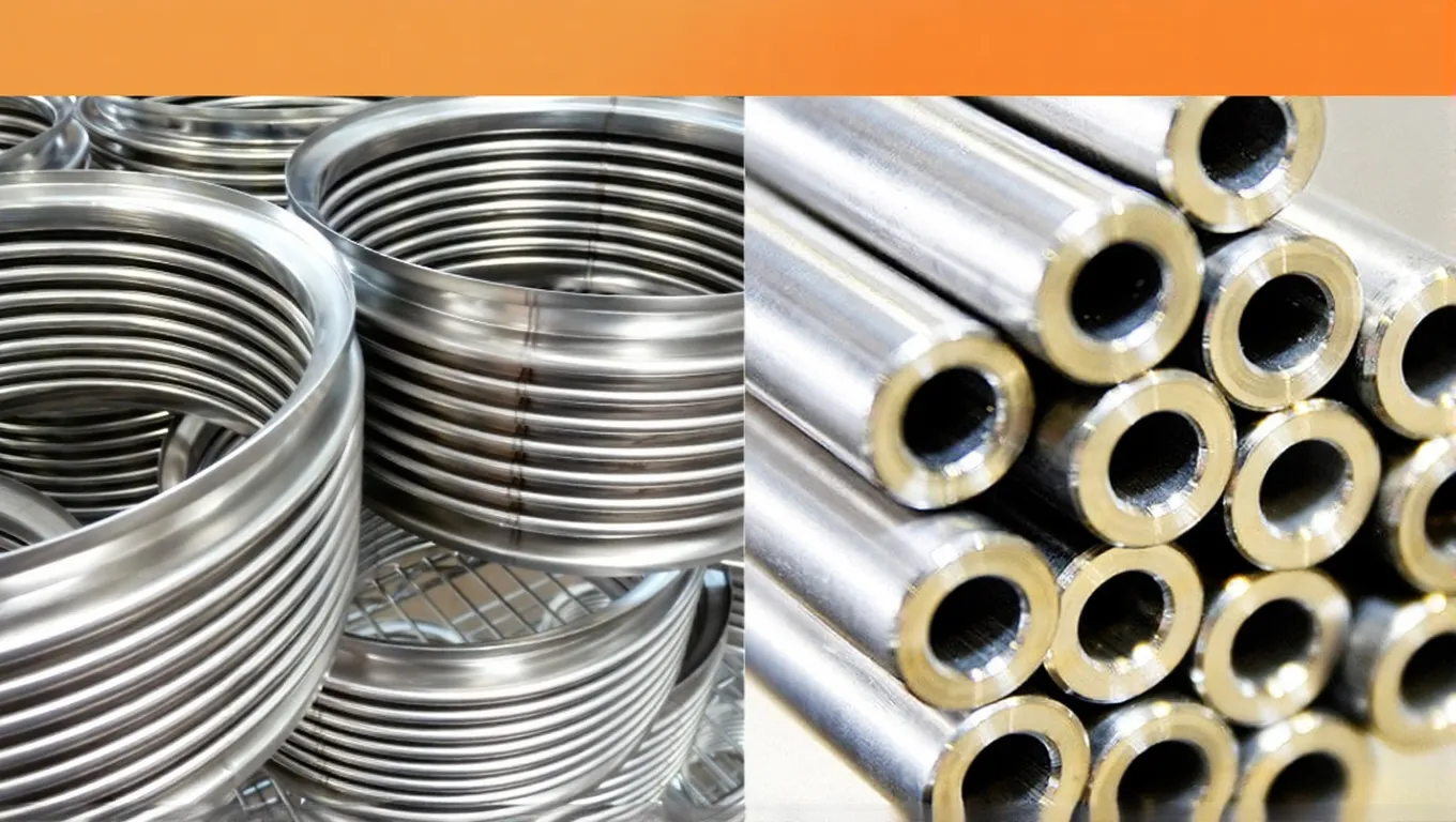 تصویری از آلیاژ اینکونل در مقایسه با لوله استنلس استیل 316 که این تصویر برای توضیح تعریف ایکنول استفاده میشود.